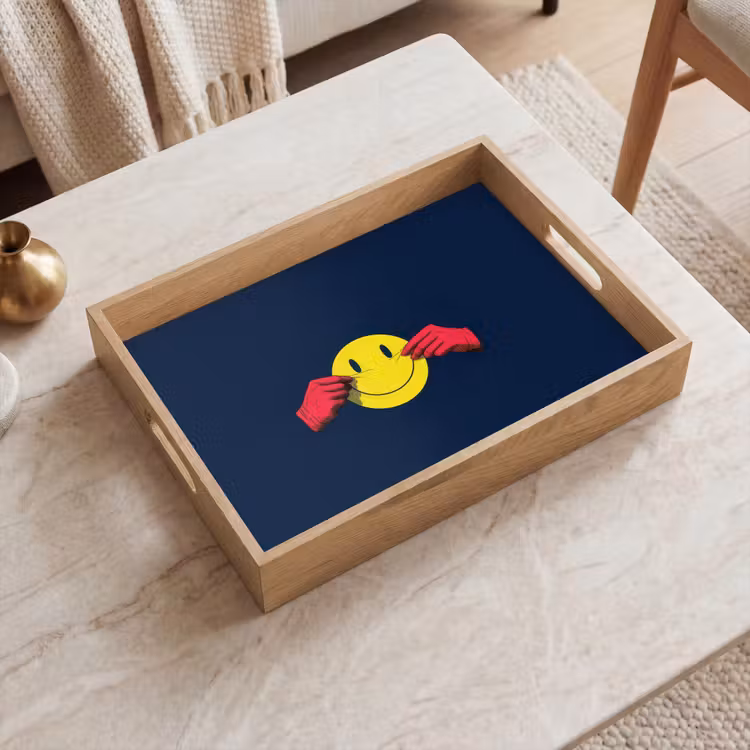 Tablett - Smiley - Gelb - Hände - Minimalistisch — 2