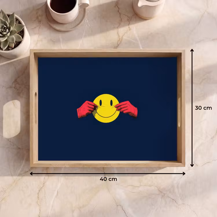 Tablett - Smiley - Gelb - Hände - Minimalistisch — 7