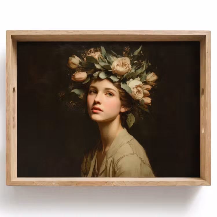 Tablett - Stille Blumen - Frau - Porträt — 1