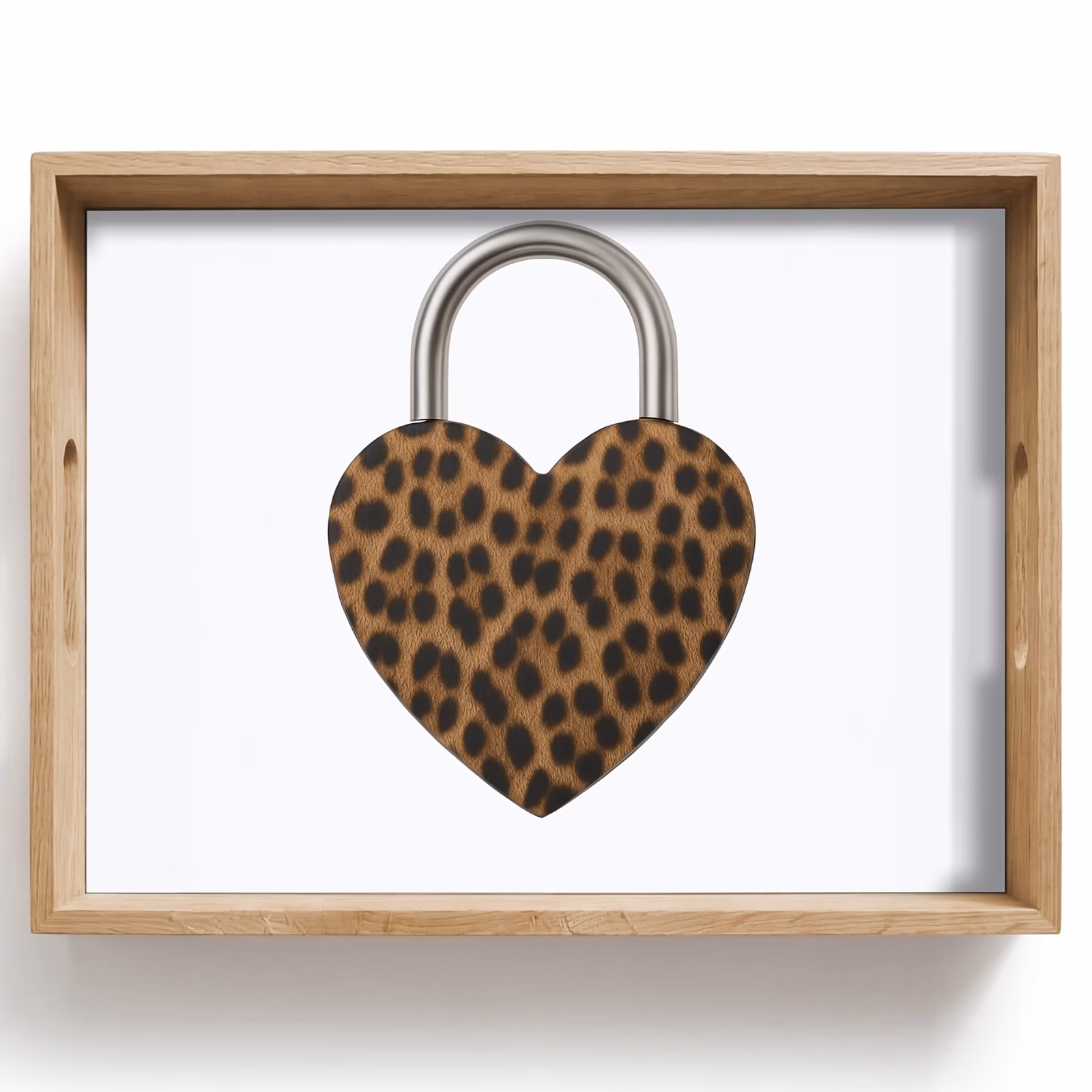 Tablett - Schloss - Herzform - Braun - Pantherdruck — 1
