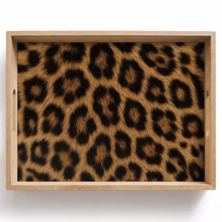 Tablett - Pantherfell - Realistisch - Braun — 1