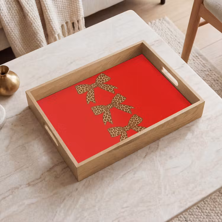 Tablett - Schleifen - Pantherdruck - Rot — 2