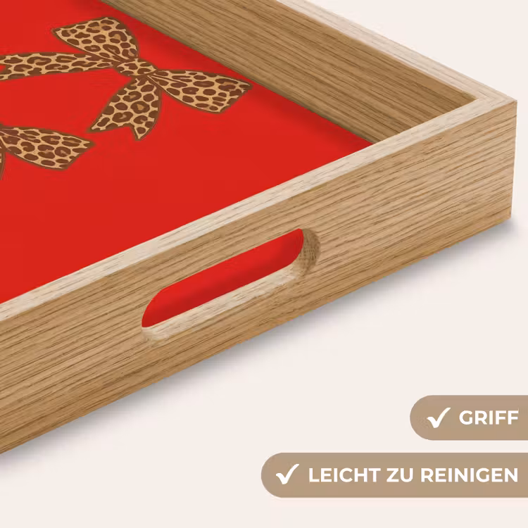 Tablett - Schleifen - Pantherdruck - Rot — 8