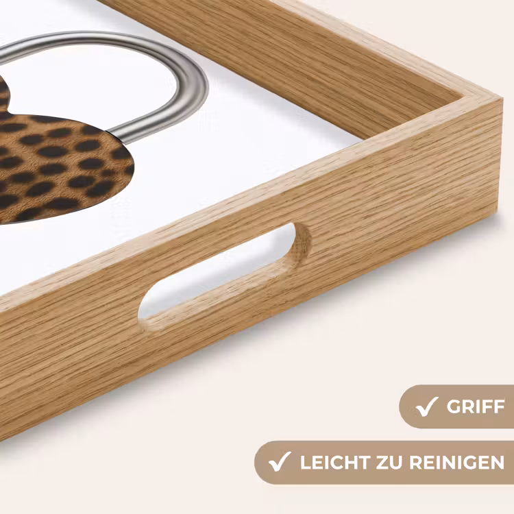 Tablett - Schloss - Herzform - Braun - Pantherdruck — 8