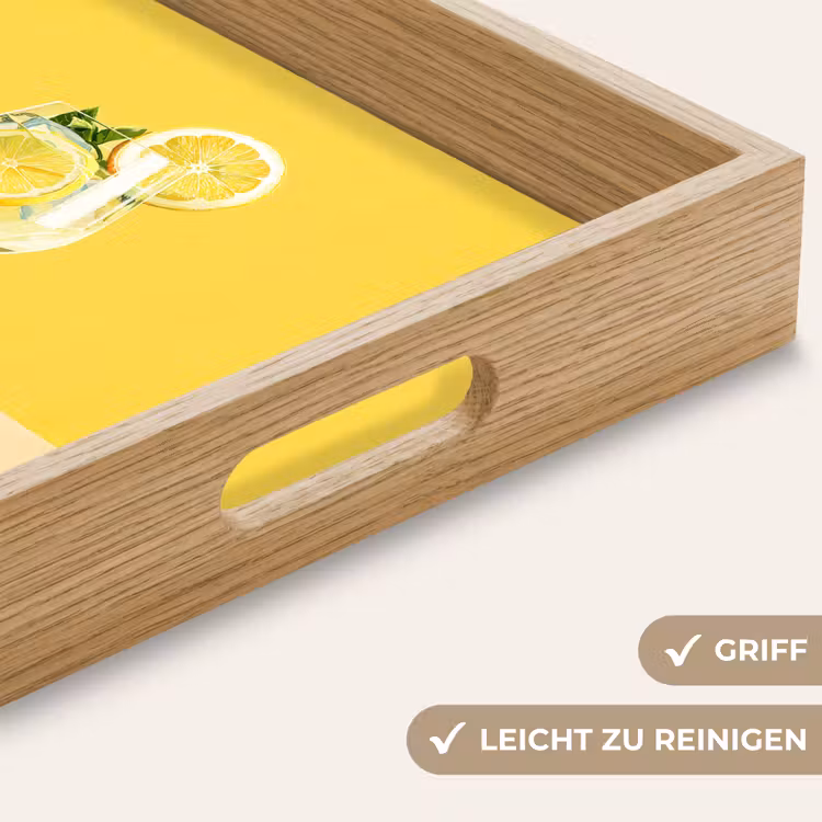 Tablett - Weinglas - Zitrone - Gelb - Minimalistisch — 8