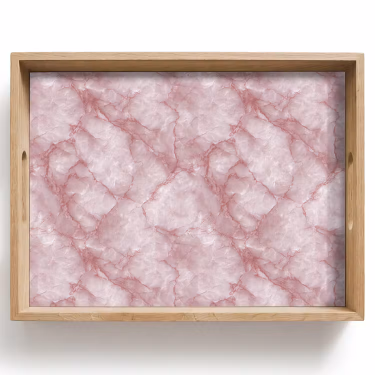 Tablett - Rosa - Quarzmarmor - Adern — 1