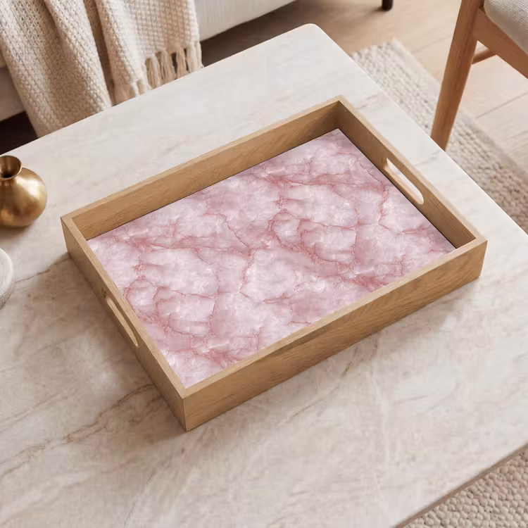 Tablett - Rosa - Quarzmarmor - Adern — 2