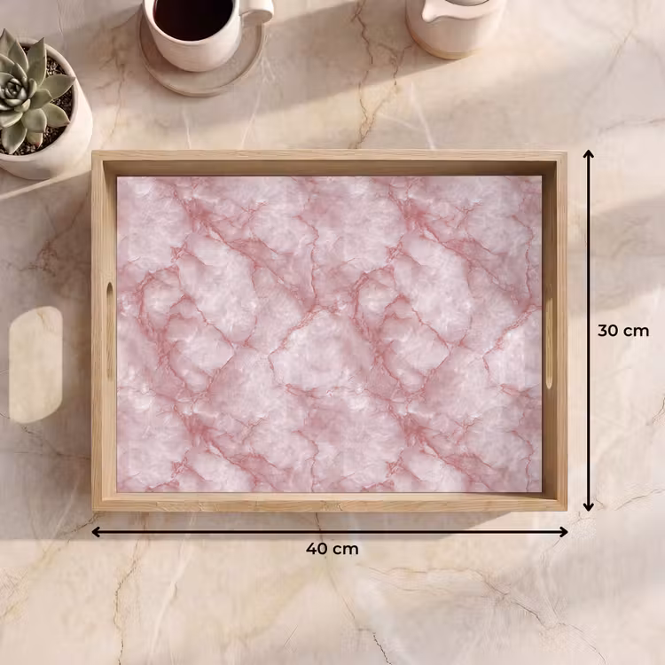 Tablett - Rosa - Quarzmarmor - Adern — 7
