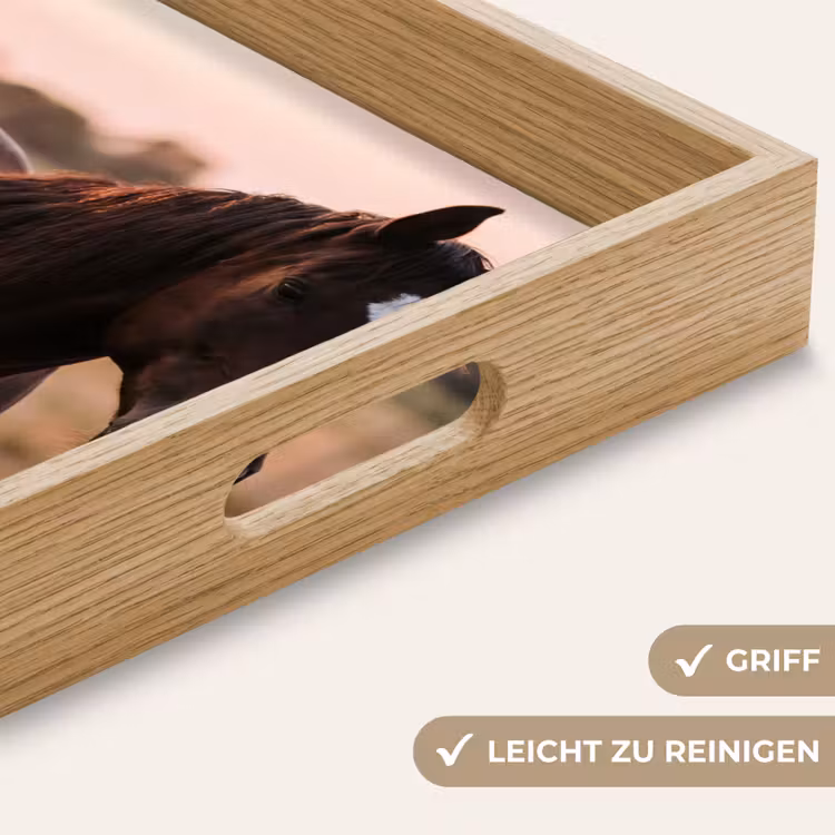 Tablett - Pferd - Sonnenuntergang - Braun — 8