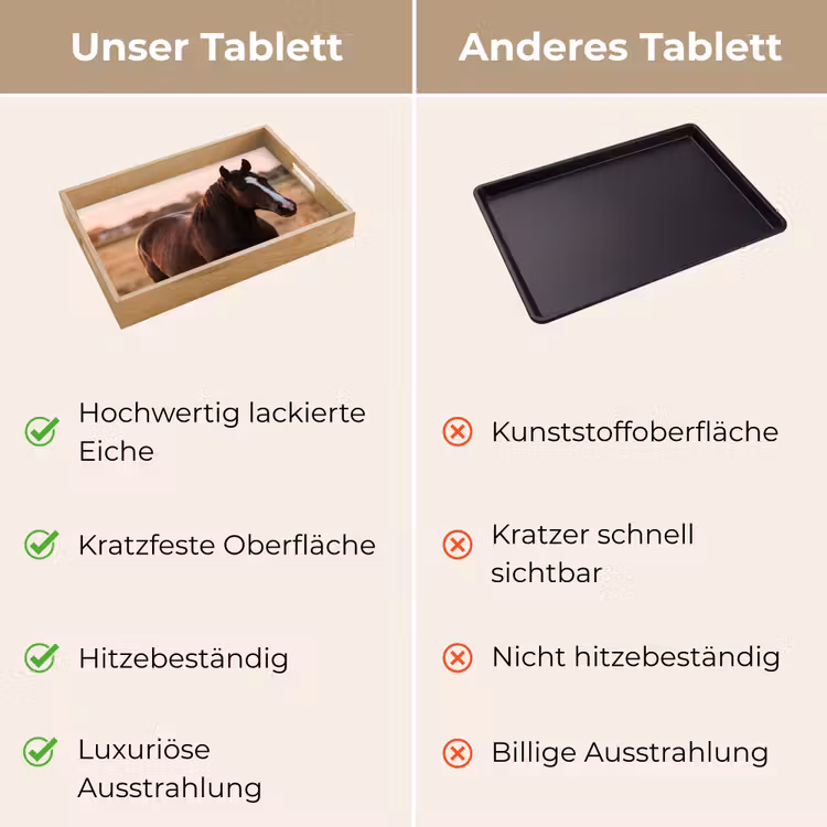 Tablett - Pferd - Sonnenuntergang - Braun — 9