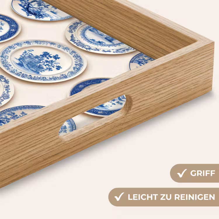 Tablett - Schilder - Bäume - Pflanzen - Blau — 8