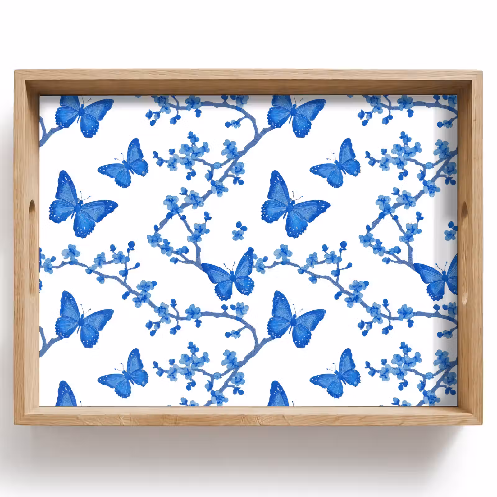 Tablett - Schmetterling - Blumen - Blau — 1