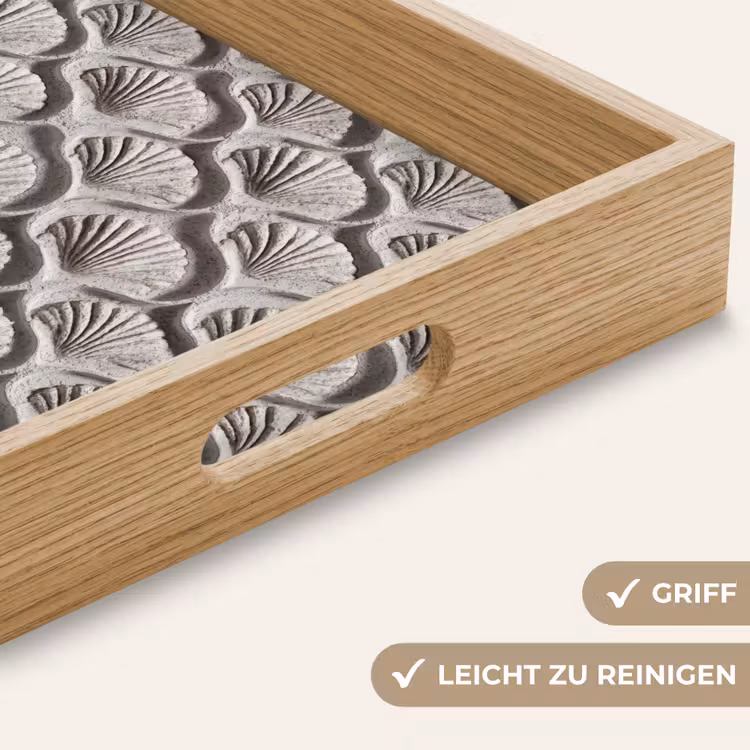 Tablett - Sand - Muschelform - Grau — 8