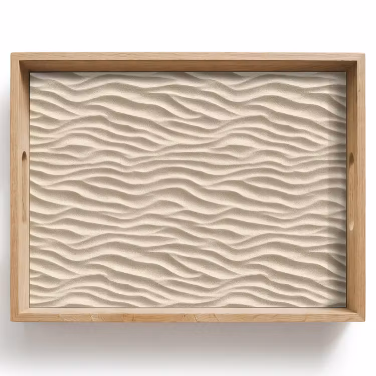 Tablett - Sand - Wellen - Beige — 1