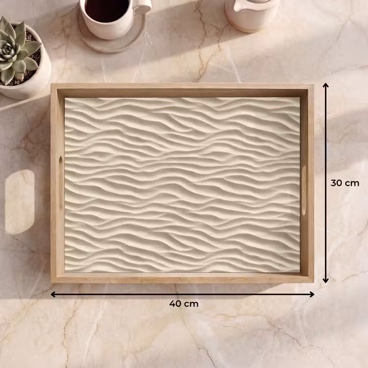 Tablett - Sand - Wellen - Beige — 7