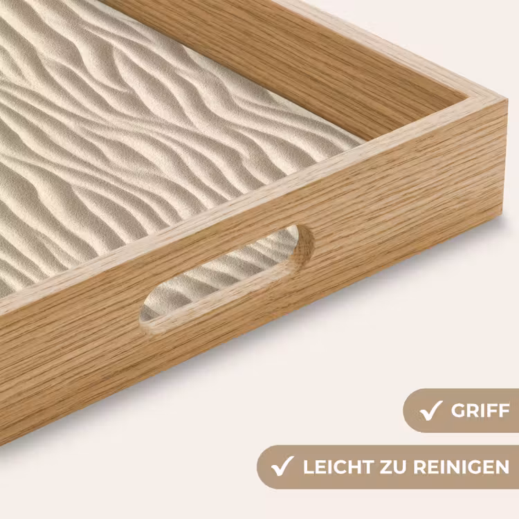 Tablett - Sand - Wellen - Beige — 8