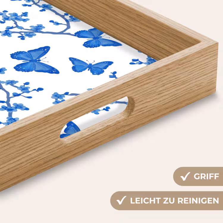 Tablett - Schmetterling - Blumen - Blau — 8