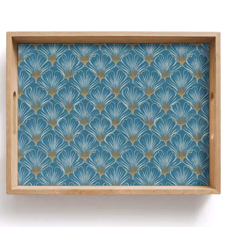 Tablett - Symmetrisch - Muster - Blau — 1
