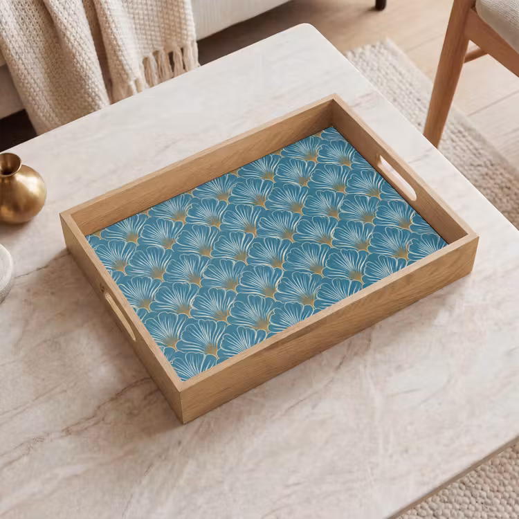 Tablett - Symmetrisch - Muster - Blau — 2