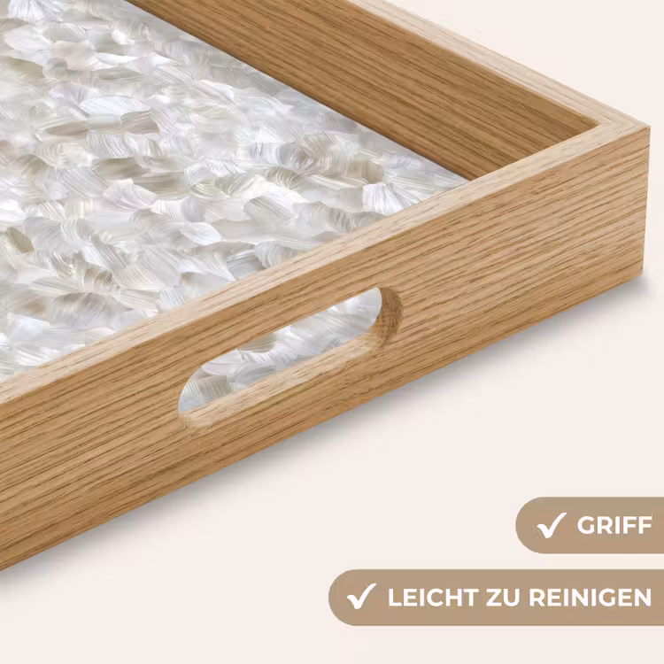 Tablett - Weiß - Pinselstriche - Relief-Effekt — 8
