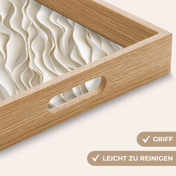 Tablett - Wellen - Weiß - Minimalistisch — 8