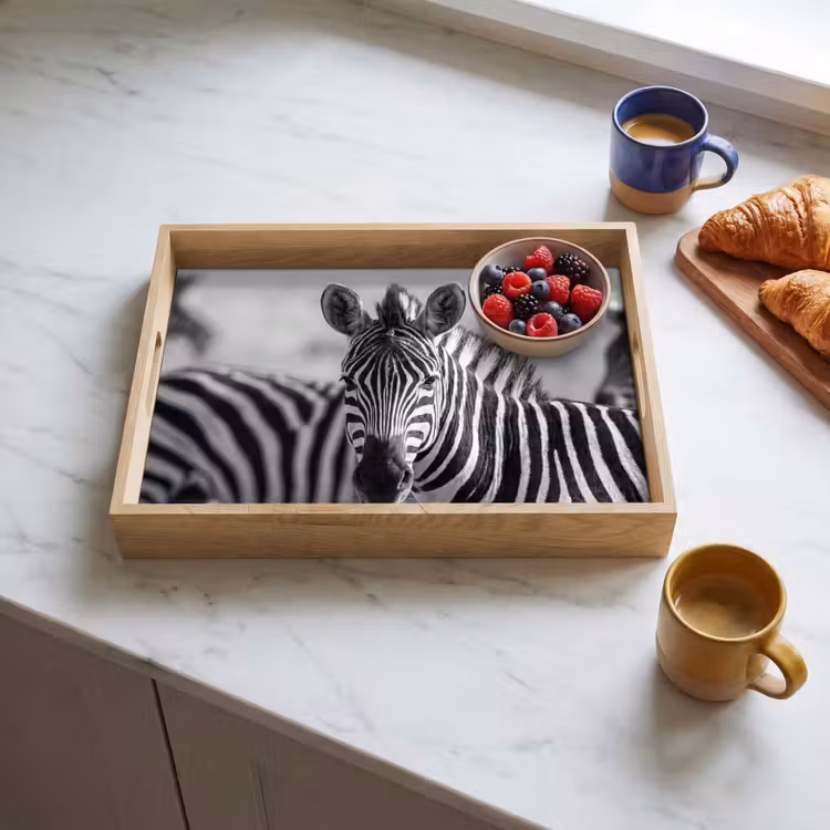 Tablett - Zebras - Schwarz - Weiß — 3