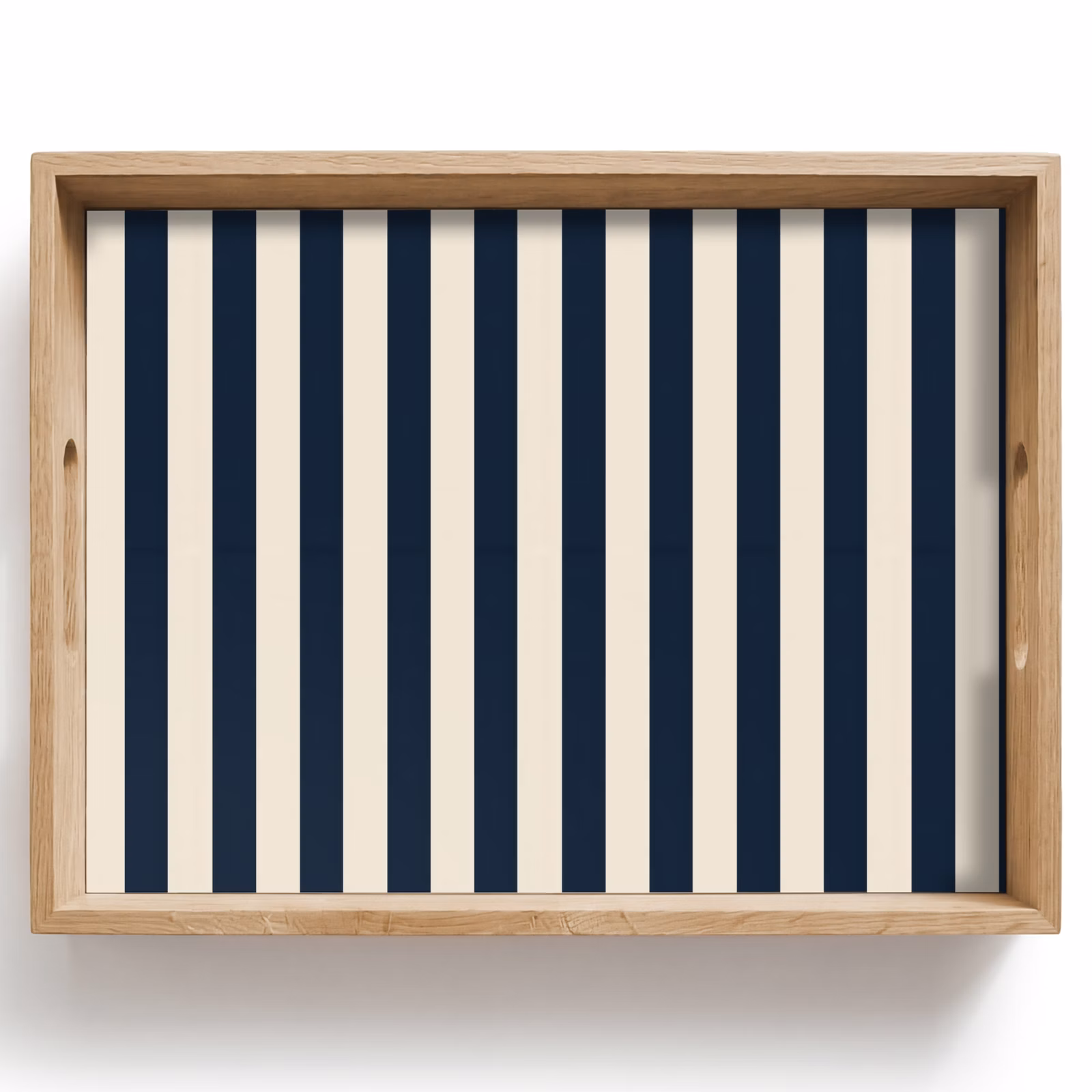 Tablett - Vertikale Streifen - Blau - Creme — 1