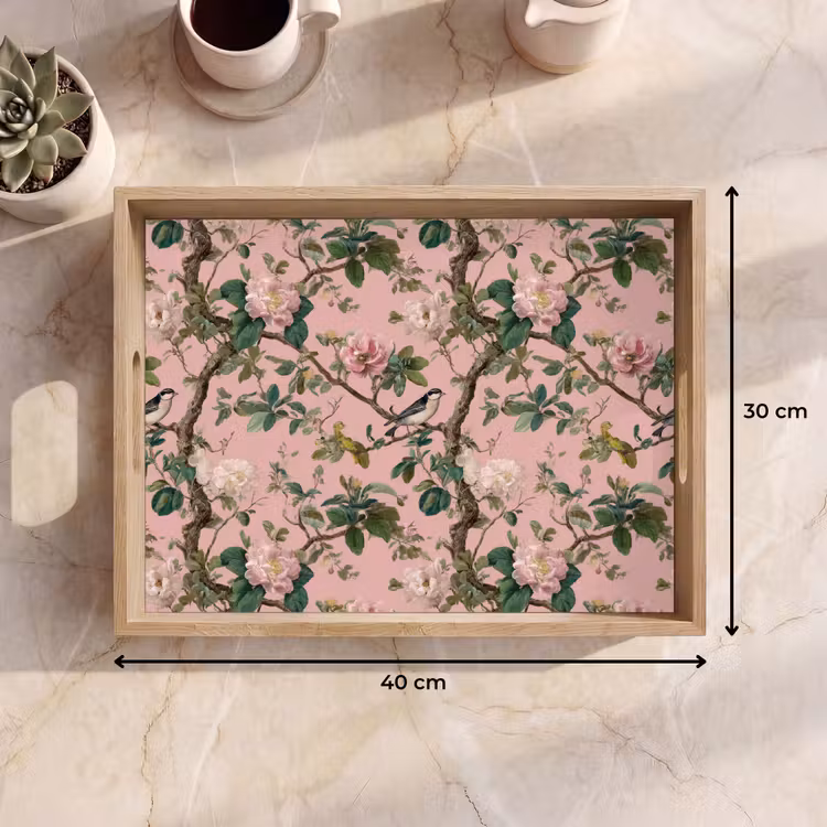 Tablett - Pfingstrosen - Botanisch - Vogel — 7