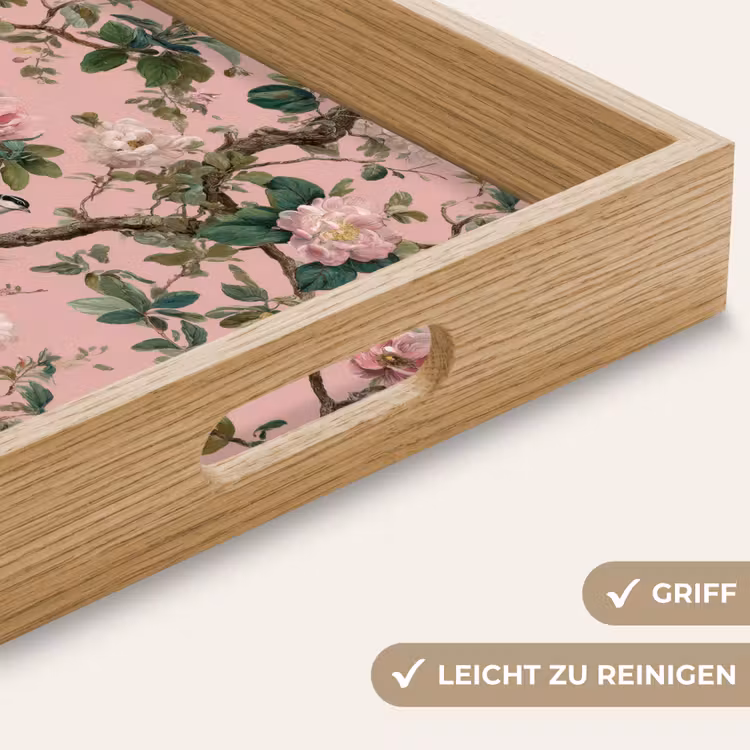 Tablett - Pfingstrosen - Botanisch - Vogel — 8