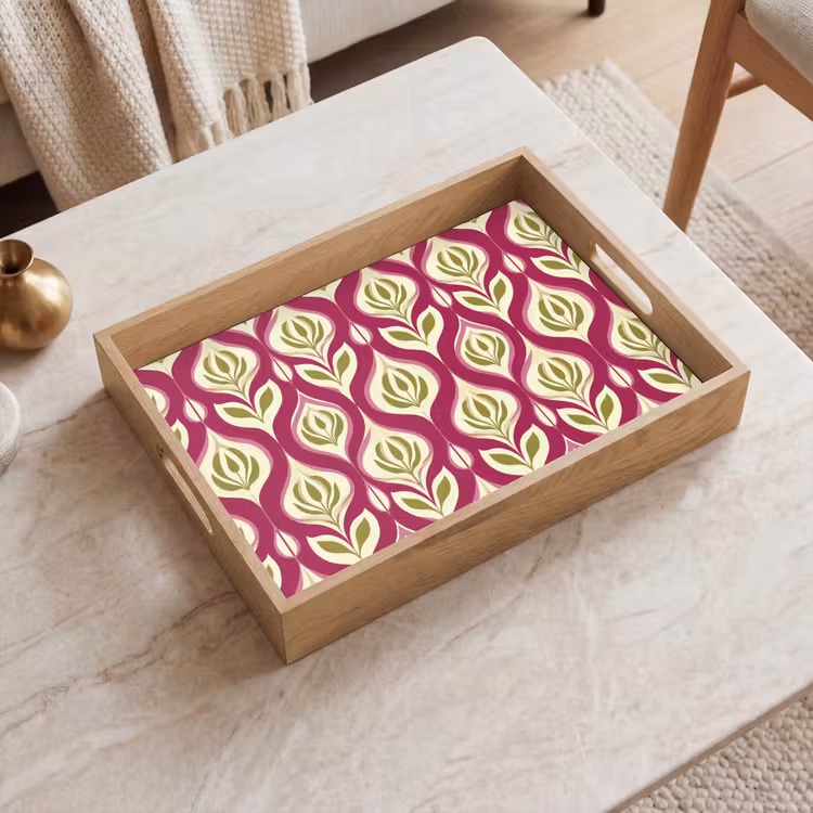 Tablett - Retro - Floral - Lila — 2