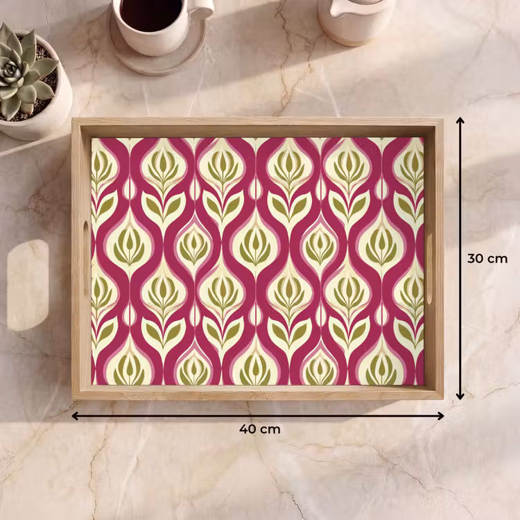Tablett - Retro - Floral - Lila — 7