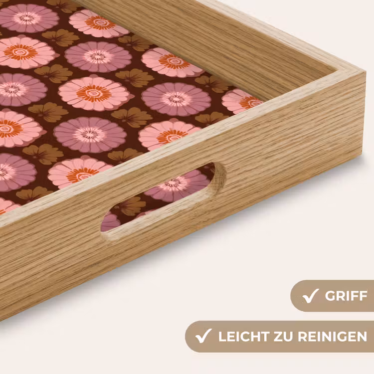 Tablett - Retro - Gänseblümchen - Rosa — 8