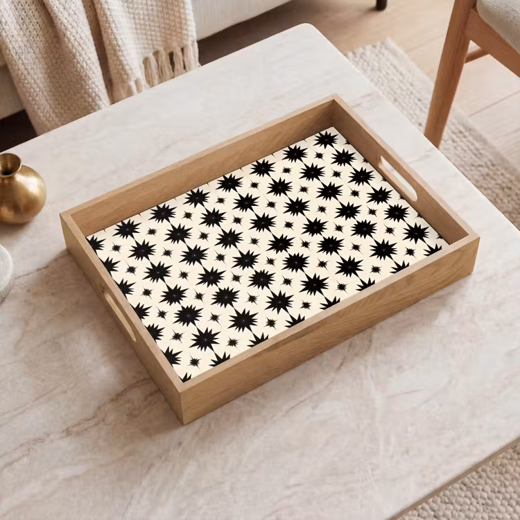 Tablett - Sternformen - Geometrisch - Schwarz — 2