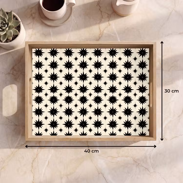 Tablett - Sternformen - Geometrisch - Schwarz — 7