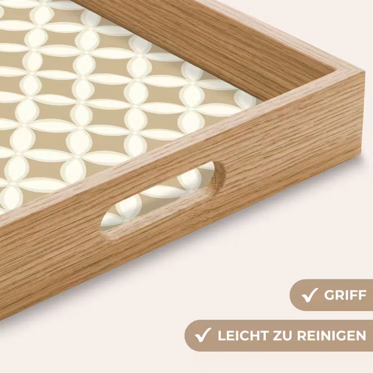 Tablett - Symmetrisch - Motiv - Beige — 8
