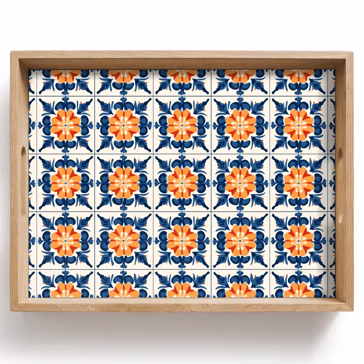 Tablett - Traditionell - Kacheln - Orange — 1