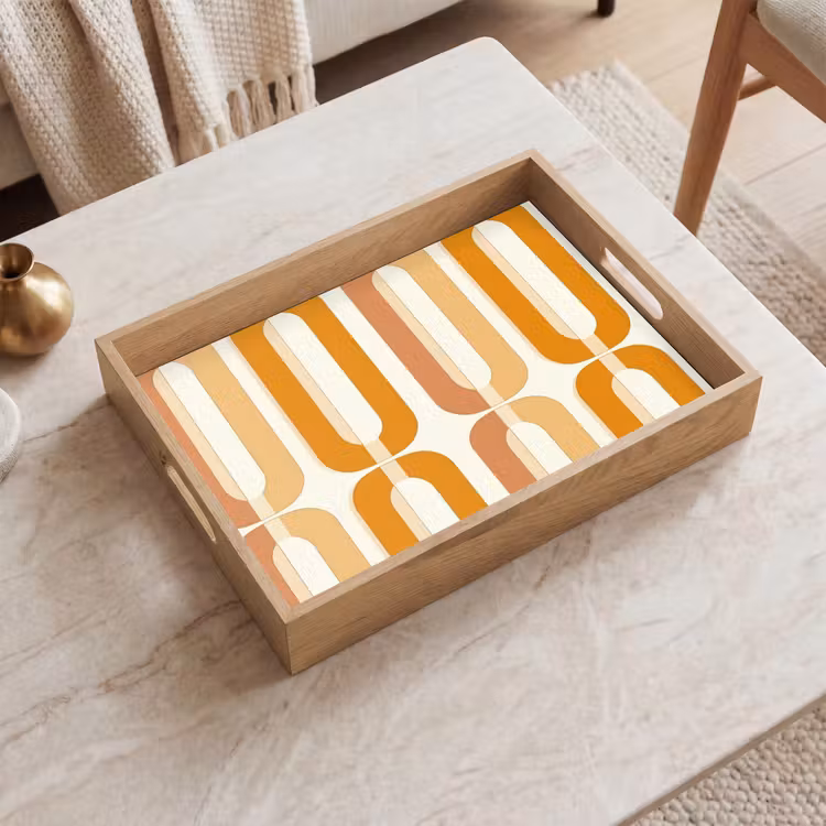 Tablett - U-förmig - Retro - Orange — 2