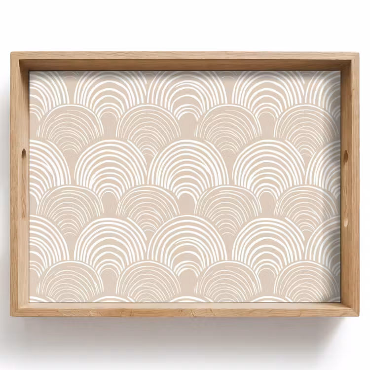 Tablett - Wellen - Textur - Beige — 1