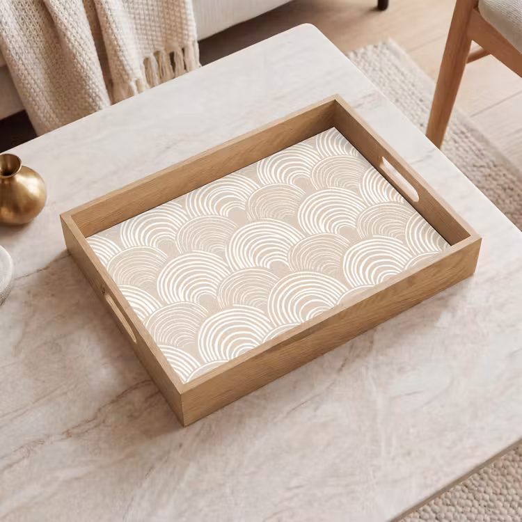 Tablett - Wellen - Textur - Beige — 2