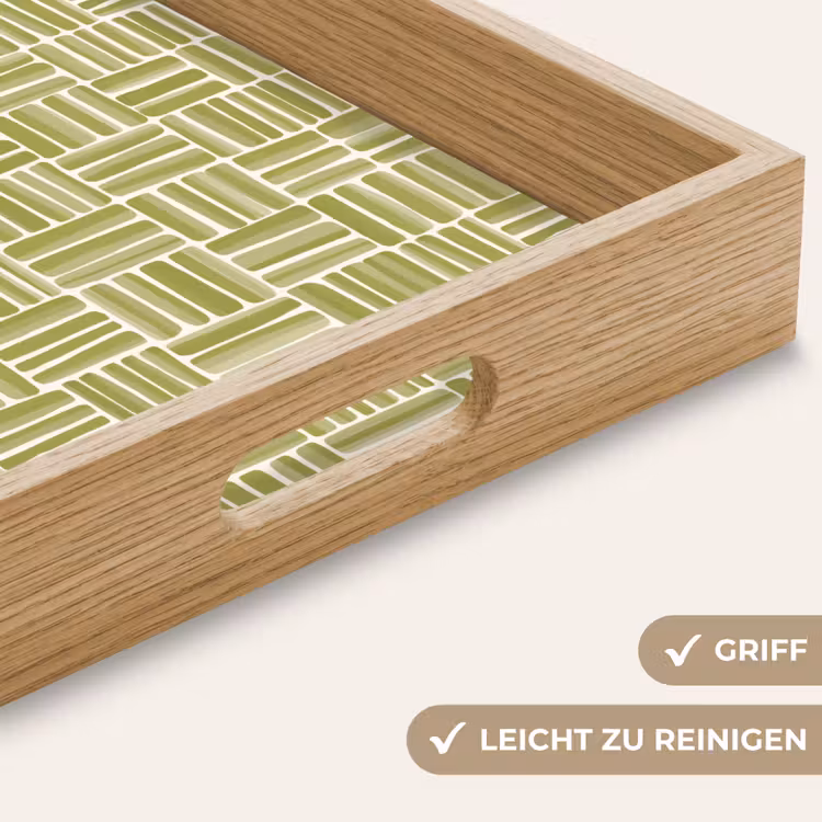 Tablett - Zopf - Muster - Grün — 8