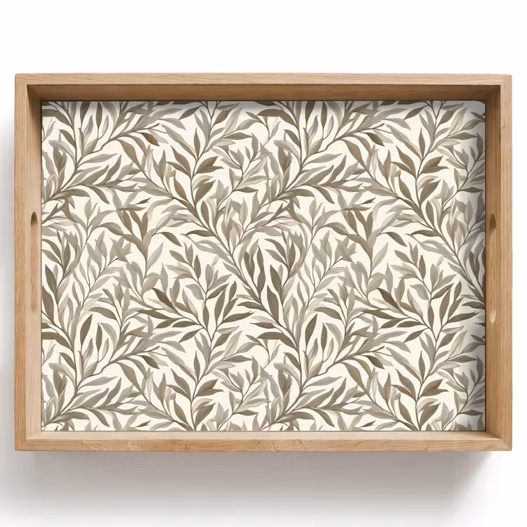 Tablett - Zweige - Botanisch - Taupe — 1