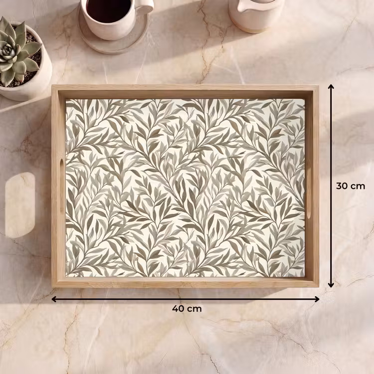 Tablett - Zweige - Botanisch - Taupe — 7