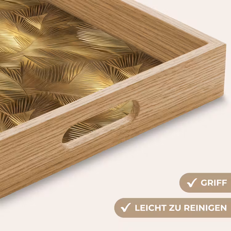 Tablett - Palme - Fächer - Gold — 8