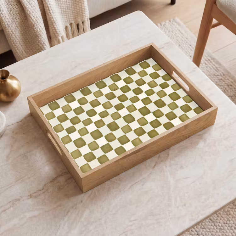 Tablett - Schach - Muster - Grün — 2