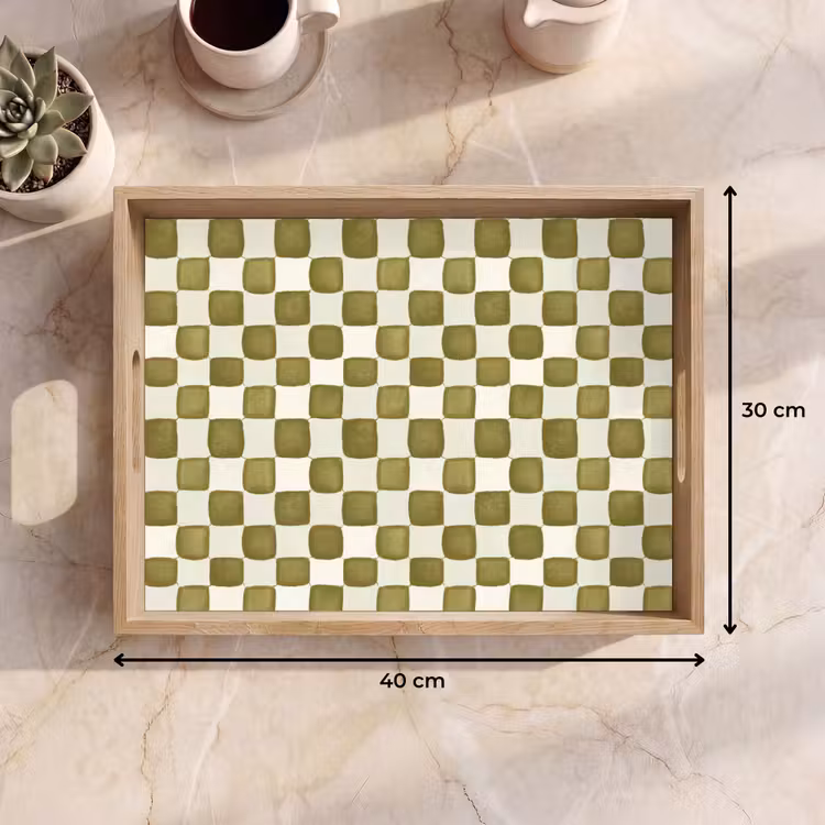 Tablett - Schach - Muster - Grün — 7