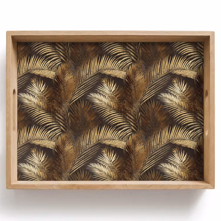 Tablett - Tropisch - Blätter - Gold — 1