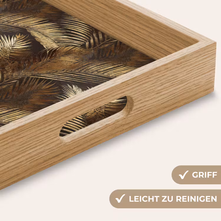 Tablett - Tropisch - Blätter - Gold — 8