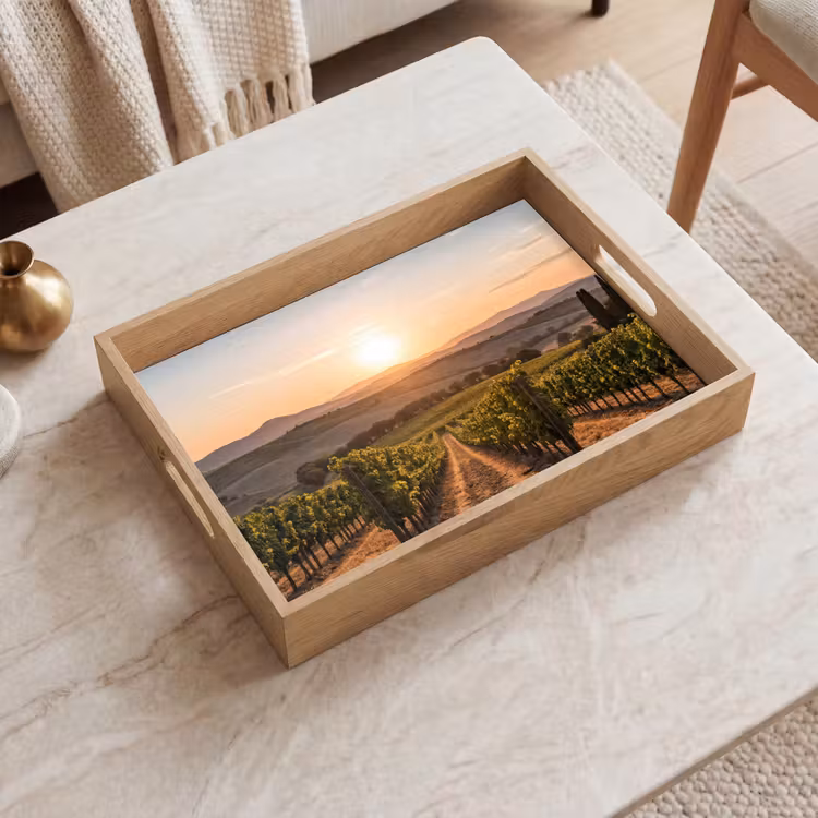Tablett - Weinberg - Sonnenuntergang - Landschaft — 2