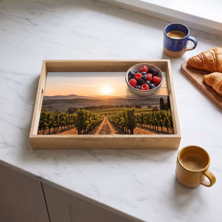 Tablett - Weinberg - Sonnenuntergang - Landschaft — 3