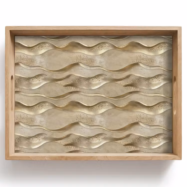 Tablett - Wellen - Muster - Gold — 1
